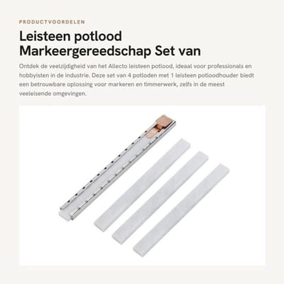 Leisteen Potlood Set - 4 Stuks Leisteen Potlood - 1 Stuk Leisteen Potloodhouder - Industrieel Markeergereedschap - Brandbestendig - Lichtgewicht en Compact - Markeerstift