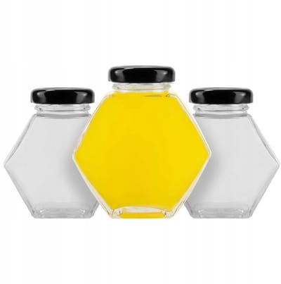 Merkloos - Heksagon Sierpot - 100ml - Metalen Deksel - Hoogwaardig Glas