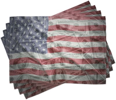ABAKUHAUS Amerikaanse vlag placemats, US-dollar op vlag als valuta en wisselkoers – Global Finance Idol, Tiscjdeco van kleurvast stof voor eetkamer en keuken, multikleurig