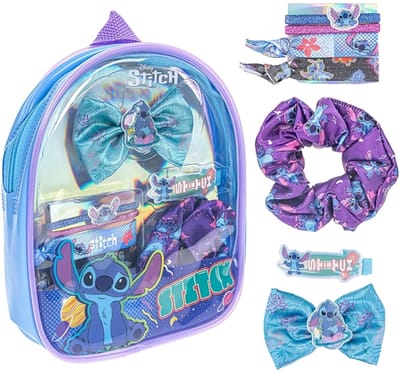 Stitch haaraccessoires set – haarelastiekjes, scrunchie & haarclip in cadeau-zakje – geschikt voor kinderen vanaf 3 jaar - Cadeauset, geschenkset