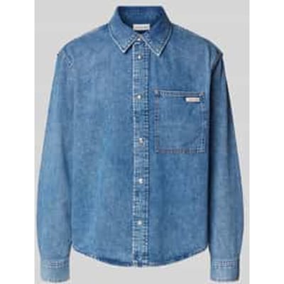 Regular fit jeansoverhemd met labelpatch
