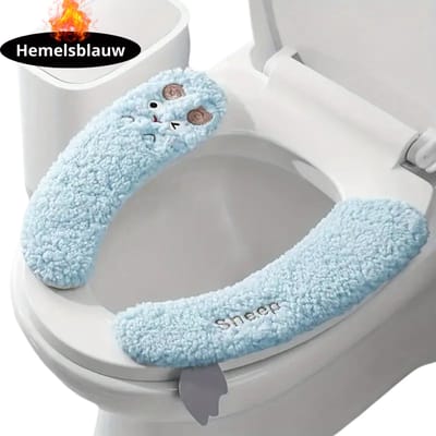 Nivard Wasbare Toiletbril Cover - Wc Bril Hoes - Toiletbril - Wc Deksel - Toiletafdekking - Verwarmde Wc Bril - Hemelsblauw