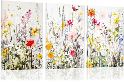 Dailygoods- Posterset 3 Stuks - Kunstbloemen/Wanddecoratie - Moderne Muurschildering - Waterdicht Canvas - 30 x 40 cm - Helende Sfeer