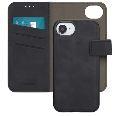 imoshion Hoesje - Geschikt voor Apple iPhone 17e / 16e - Uitneembare 2-in-1 Luxe Bookcase - Zwart