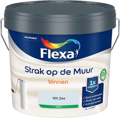 Flexa - Strak Op De Muur Binnen Mat - Wit Zee - Mengverf - 5 L