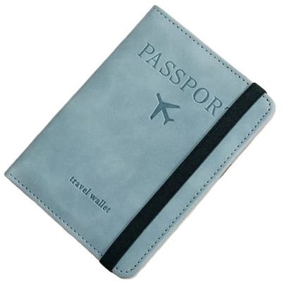 Mj Joys® - Paspoort Hoesje – Paspoorthouder – Paspoort Cover – Travel Wallet – RFID – Paspoortbeschermhoes – Passport cover – Reisportemonnee – Blauw