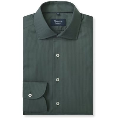 OLYMP Signature Overhemd, Tailored Fit, Signature Kent, Groen