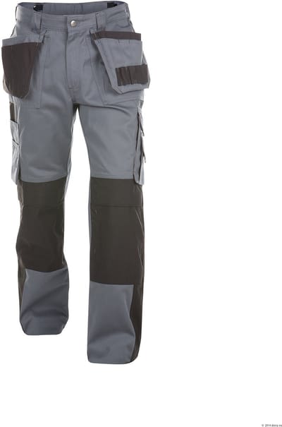 Dassy Seattle Tweekleurige holsterzakkenbroek met kniezakken 200428 (245 g/m2) - binnenbeenlengte Standaard (81-86 cm) - Cementgrijs/Zwart - 67