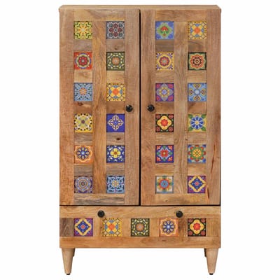 vidaXL - Highboard - Naturel - 60 - x - 33,5 - x - 100 - cm - Massief - Mango - Hout