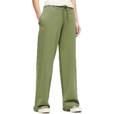 Superdry Essential Joggingbroek met Rechte Pijpen en Logo Khaki Grootte: 38