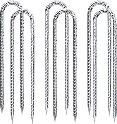 Set van 6 Gegalvaniseerde Grondhaken 30 cm - Stevige Stalen Haringen voor Tent en Trampoline