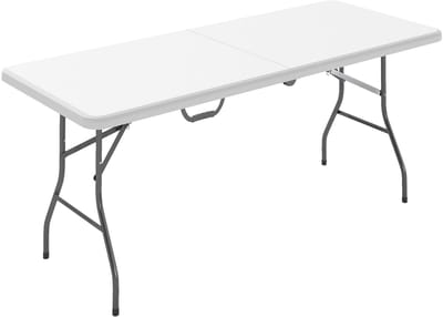 Killogood Vouwtafel - opvouwbare kampeertafel - metaal - kunststof - picknicktafel - wit