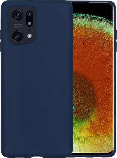Hoesje - Geschikt voor OPPO Find X5 - Sterk & Shockproof - Hoes Cover - Siliconen Case - Telefoonhoesjes - Donkerblauw