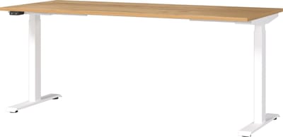 Elektrisch zit-sta Bureau Galileo Eiken - Wit - 180x80cm - Hoogte 120 cm - In hoogte verstelbaar