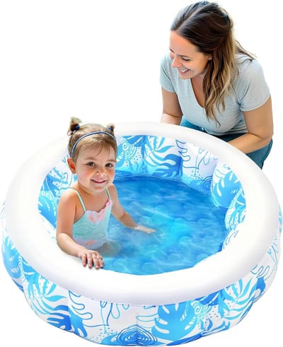 Thijox - SLOOSH Cirkel Kinderbadje - Opblaasbaar Zwembad voor Kinderen 81 x 81 x 22 cm - Draagbaar Waterspeelgoed voor Binnen en Buiten - Blauw voor Z