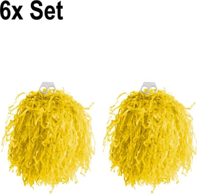 6x Cheerball ringgreep set Geel - Themaparty - Themafeest sport festival fun party thema feest