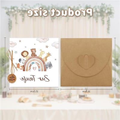 Creatieve Geld Cadeau Doos voor Doop - Hoge Kwaliteit Regenboog & Dierpatroon Kaart voor Meisjes en Jongens, Duurzaam Geschenk met Envelop en Zelfgemaakte Touch