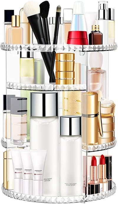 Dailygoody - Make-up organizer - Draaibaar en verstelbaar - Transparant design - Ruimtebesparend - Geschikt voor volwassenen - Perfect voor elke slaap...