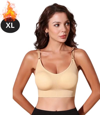 Bovista BH Zonder Beugel - Zonder Bandjes - Push-up Bh's - Comfort Beha - Gemengd - Beige - Maat XL