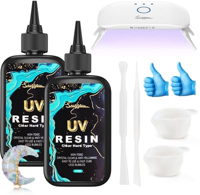 Dailygoods- UV Harsset 200 g - Kristalheldere UV Hars - UV Uithardende Hars - Niet-giftig - Eenvoudig te gebruiken - Voor Sieraden en Kunstprojecten
