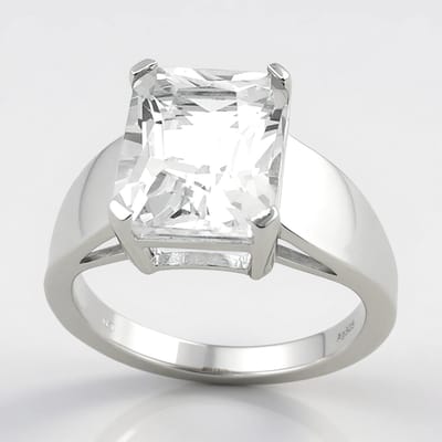 Cavill - Zilveren Ring met 4,212 ct Danburiet - 925 Sterling Zilver - Achthoekige Radiant Geslepen Edelsteen - Bezel Zetting - Elegante Damesring