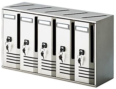 C5 Brievenbus voor 5 Artikelen - Zilverkleurig Geanodiseerd Aluminium