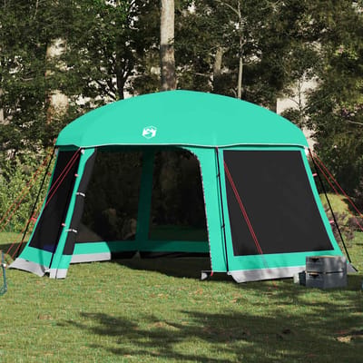 vidaXL - Zwembadtent - uitneembare - buiten- - gaaswanden - 512x458 - cm - zeegroen