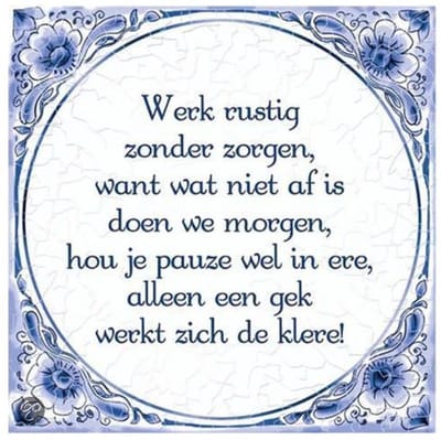 Tegels delfts blauw - Werk rustig
