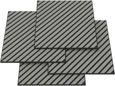 Akoestisch wandpaneel Vang 4-delig set 1,44 m² diagonaal eiken lichtgrijs 60x60 cm NEU.HOLZ