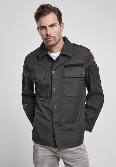 Brandit - BW Feldbluse black Overhemd - L - Zwart