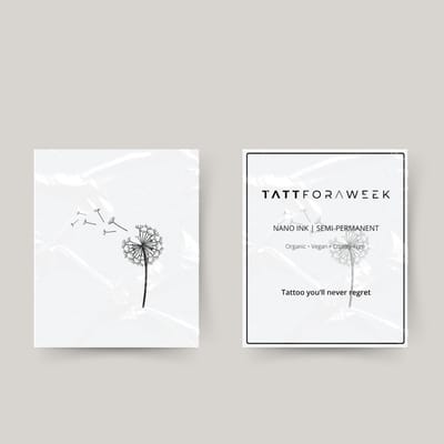 Tijdelijke tattoo paardenbloem | Neptattoo volwassenen | Tijdelijke tattoo voor volwassenen | Temporary tattoo | Plaktattoos voor volwassenen | Neptattoos | Probeer zorgeloos een tattoo | tattforaweek