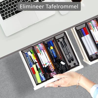 Cosensi- Opslagmandjes 6 Pak - Slanke Keuken Organizer - Draad Organizer - Uitbreidbare Lades - Antislip Voetjes - Handige Oplossing voor Bestek - Opbergmand