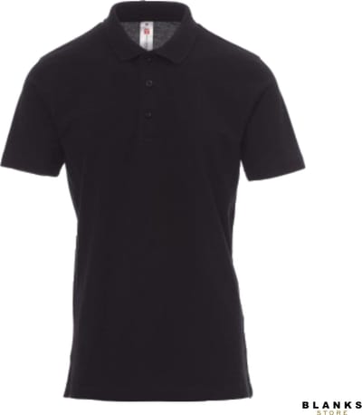 Payper Rome: Katoenen Piquet Polo Shirt Heren met Korte Mouwen en Parelmoer Knopen - Zwart - XXS