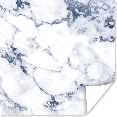 Poster Marmer - Wit - Stenen - 100x100 cm XXL
