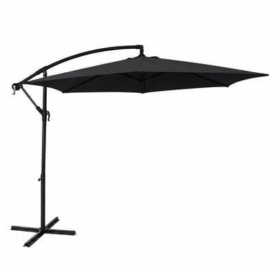 ACAZA Parasol - Zweefparasol - Donkergrijs - 300 cm diameter - Staal - Parasols - Rond - UV werend doek - Kantelbaar