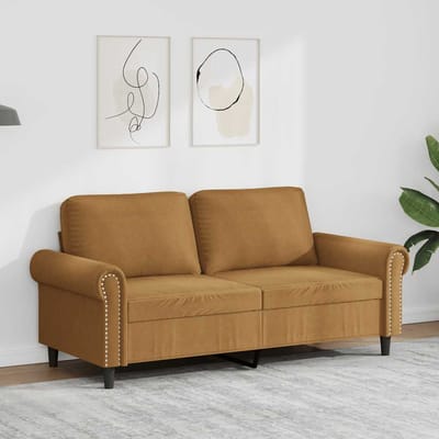vidaXL - Tweezitsbank - 140 - cm - stof - bruin