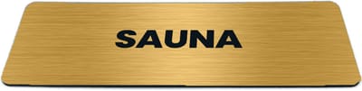 Deurbordje Goud-look met tekst sauna - Formaat 150 x 50 mm x 1,6 mm - Zelfklevend | Luxe uitstraling | Geborstelde Gouden toplaag | Gratis Verzending | Decoporta