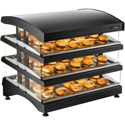 GGM Gastro Warmhaltevitrine - 995mm - 1,02 kW - mit 3 Ablagen - separat steuerbar