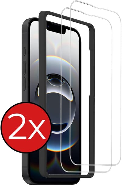 Screenprotector - 2 Stuks - Geschikt voor Apple iPhone 16e / 17e - Met Installatie Frame - Beschermglas - Gehard Glas - Tempered Glass - Screen Protector