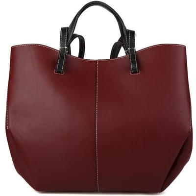 Giulia Monti Tote Bag Bordeau Zwart