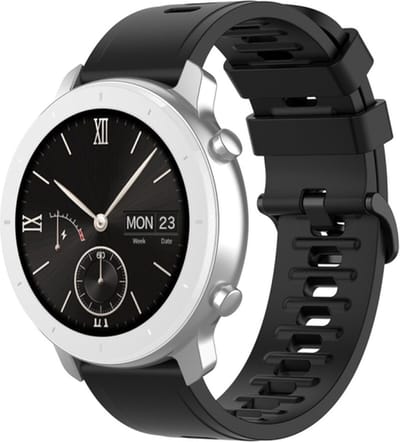 Siliconen bandje - geschikt voor Garmin Vivoactive 4 / Venu 3 / Venu 2 / Forerunner 255 / Forerunner 265 / 570 (47mm) - zwart
