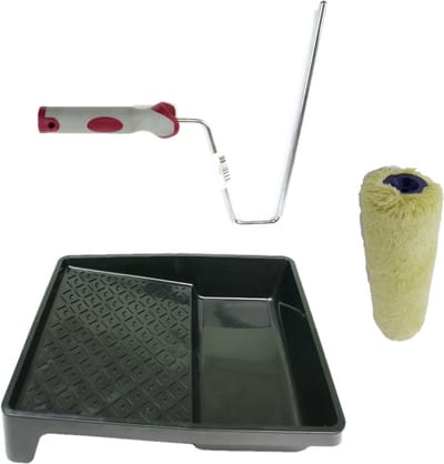 Verfroller anti spat lakroller profi schilderset met softgrip beugel en verfbak 25 cm