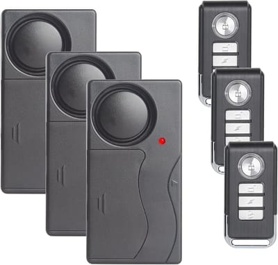 3 Pack Anti-Diefstal Trillingsalarm met Verstelbare Bewegingssensor en Afstandsbediening
