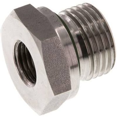 G 1/2'' x G 1/4'' M/F RVS Neusstuk 630 Bar - Hydrauliek - FL2S-MF-STE-012G-014G