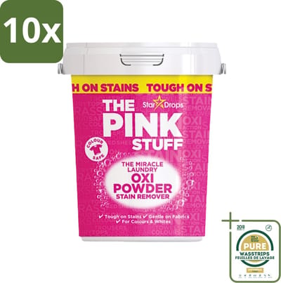 10 x The Pink Stuff - Vlekverwijderaar - Voor Bonte Was - 1kg - Grootverpakking - Vlekverwijderaar - Wasgoed Reinigen - Vlekken Verwijderen - Poeder Voor Was - Kleurbehoud