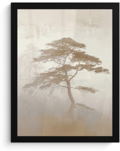 Poster in lijst - Fotolijst 30x40 cm - Posters - Boom - Oosterse stijl - Landschap - Posterlijst zwart - Decoratie - Wanddecoratie woonkamer - Muurdecoratie slaapkamer