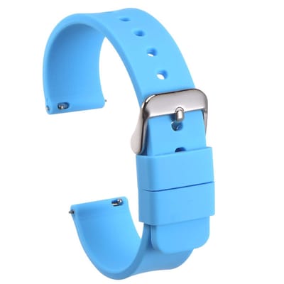 Dailygoods - Siliconen Horlogebandje - Vervangend Horloge Riem - Zacht Rubber - Lichtblauw - Snelspanner - Geschikt voor Mannen en Vrouwen - 14 mm Breed