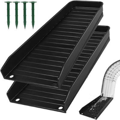 Afvoerpijp Verlenger - Regenpijp Blok - Wateroverlast Voorkomen - Roestbestendig PP Materiaal - 44.6 x 23.1 cm - Zwart