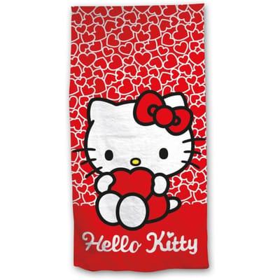 Hello Kitty strandlaken rood polyester 70 x 140 cm