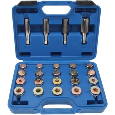 64 stuks Oliecarter Schroefdraad Reparatie Kit Carter Versnellingsbak Aftapplug Gereedschap Set M13 M15 M17 M20 voor Auto's gray